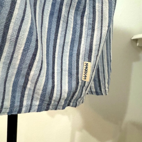 Magellan Outdoors Relaxed Shirt Blue Striped Button Down size XXL - Picture 8 of 12